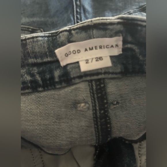 Good American Women's Blue Distressed high waisted skinny Jean size 2/26 NWT - Picture 6 of 6